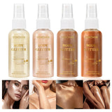 Body Highlighter Spray–Quick-Dry Non-Sticky Shimmer Mist, Fine Glitter for Hair & Skin,Water-Resistant Long-Lasting Summer Glow