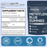 Methylene Blue Gummies Support for Focus & Clarity - UPS Grade Nootropic Supplement for Brain Health, Vegan, Non-GMO, 30 Gummies