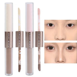 Double Head Face Contouring Stick 2 in 1 High Gloss Grey Brown Matte Nose Shadow Cream Brighten Highlighter Face Bronzer Makeup