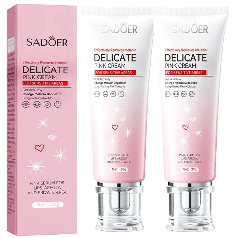 2pcs  Body Cream Lighten Melanin Pink Underarm Knees Inner Thighs Bleaching Cream Moisturizing Brightening Skin Care