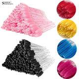 25/50/100 Pcs Eyelash Brushes Mascara Wands Eyelash Makeup Brush Spoolies for Eyebrow Eye Lash Extension Removing Beauty Tools