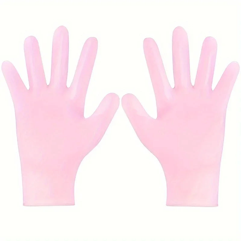2Pcs Reusable Silicone Moisturizing Gloves, Exfoliating Spa Hand Masks for Dry Cracked Skin, Soft Smooth Hand Care Tools