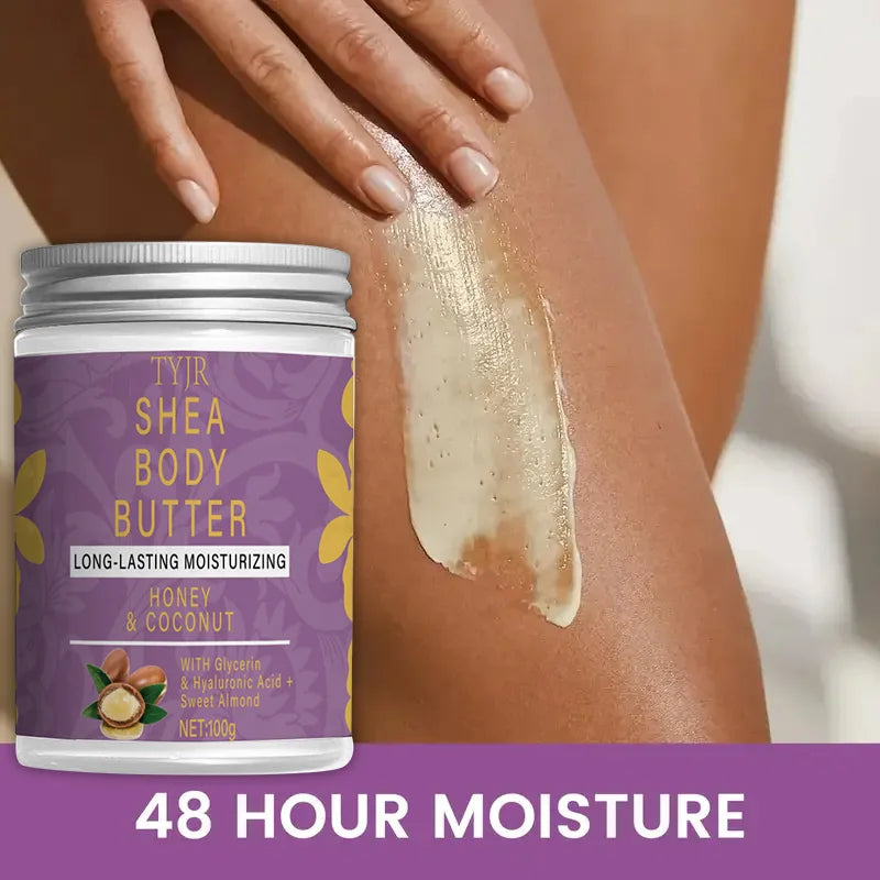 Shea Butter Moisturizing Body Cream, Makes Skin Softer and More Supple, Tightens Skin, Makes Skin Brighter and More Radiant, Nourishes the Body during Massage, Suitable for Dry and Chapped Skin