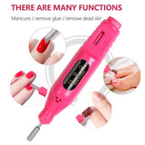 Professional Nail Art Kit with 54W UV Lamp Glue Dryer Polisher Dead Skin Remover Finger Separator Manicure Pedicure Home Use