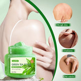 350g Sadoer Green Tea Body Scrub, Cleanses the Skin, Deeply Exfoliates, Makes the Skin Soft, Smooth, and Elastic, Bath Products