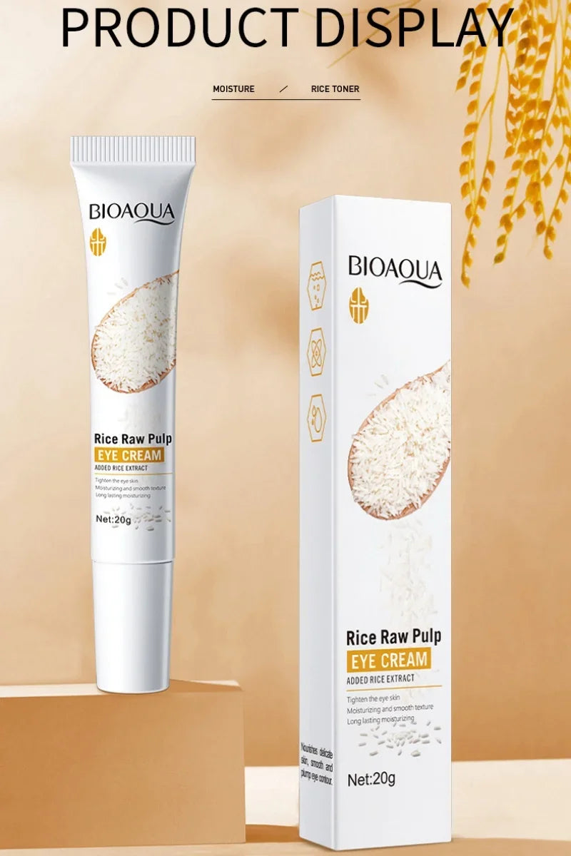BIOAOUA Rice Whitening Eye Cream Moisturizing Reduce Dark Circles Lift Firm Brightening 20g