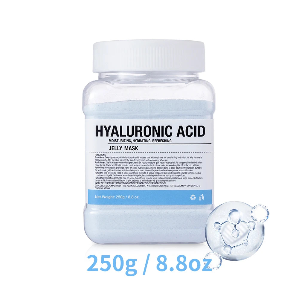 Rose/Hyaluronic Acid/Collagen Jelly Face Mask Powder-Moisturizing, Improving and Hydrating Facial Skin Care-Natural Gel Peel Off