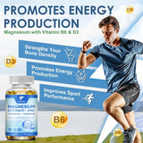 Magnesium Glycinate + Zinc Supplement Capsules, High Absorption, Support Sleep Health, Bone Joint, Brain, Strengthen Immune