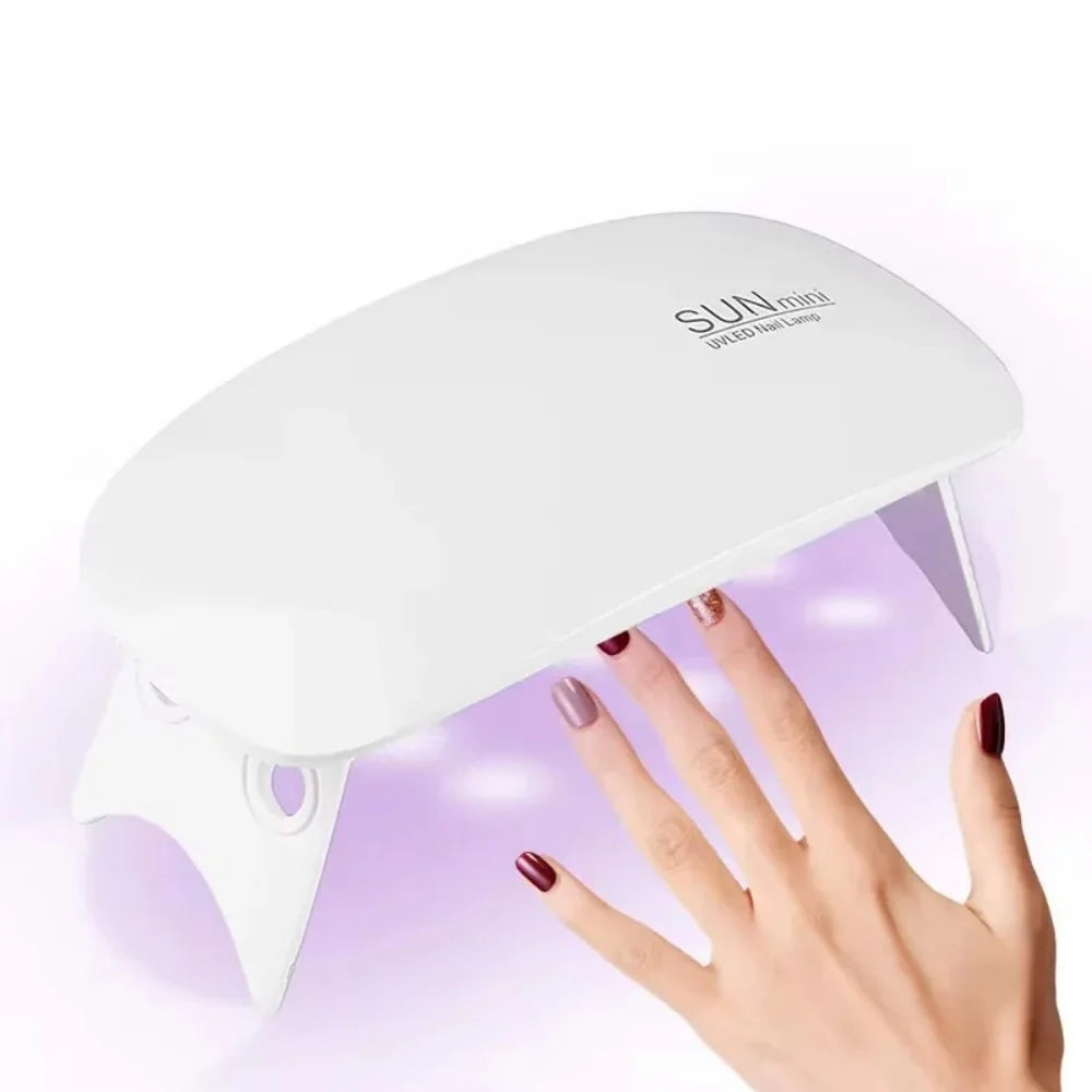 6W Foldable UV LED Nail Lamp Portable Manicure Dryer Machine Quick Drying Gel Polish Tool for Home Professional Use with USB