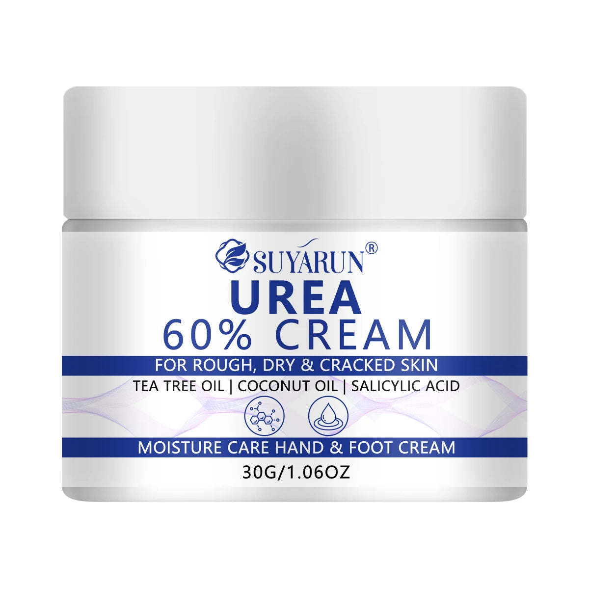 SUYARUN 60% Urea Foot Cream for Cracked Heels & Dry Skin - Intensive Moisturizing Treatment, Callus Remover, Diabetic Foot Care.