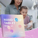 Hand Soap Tablet Refills 8pcs Foaming Hand Wash Tablet Refills Refreshing Fragrance Hand Washing Tool for Business Trip Travel