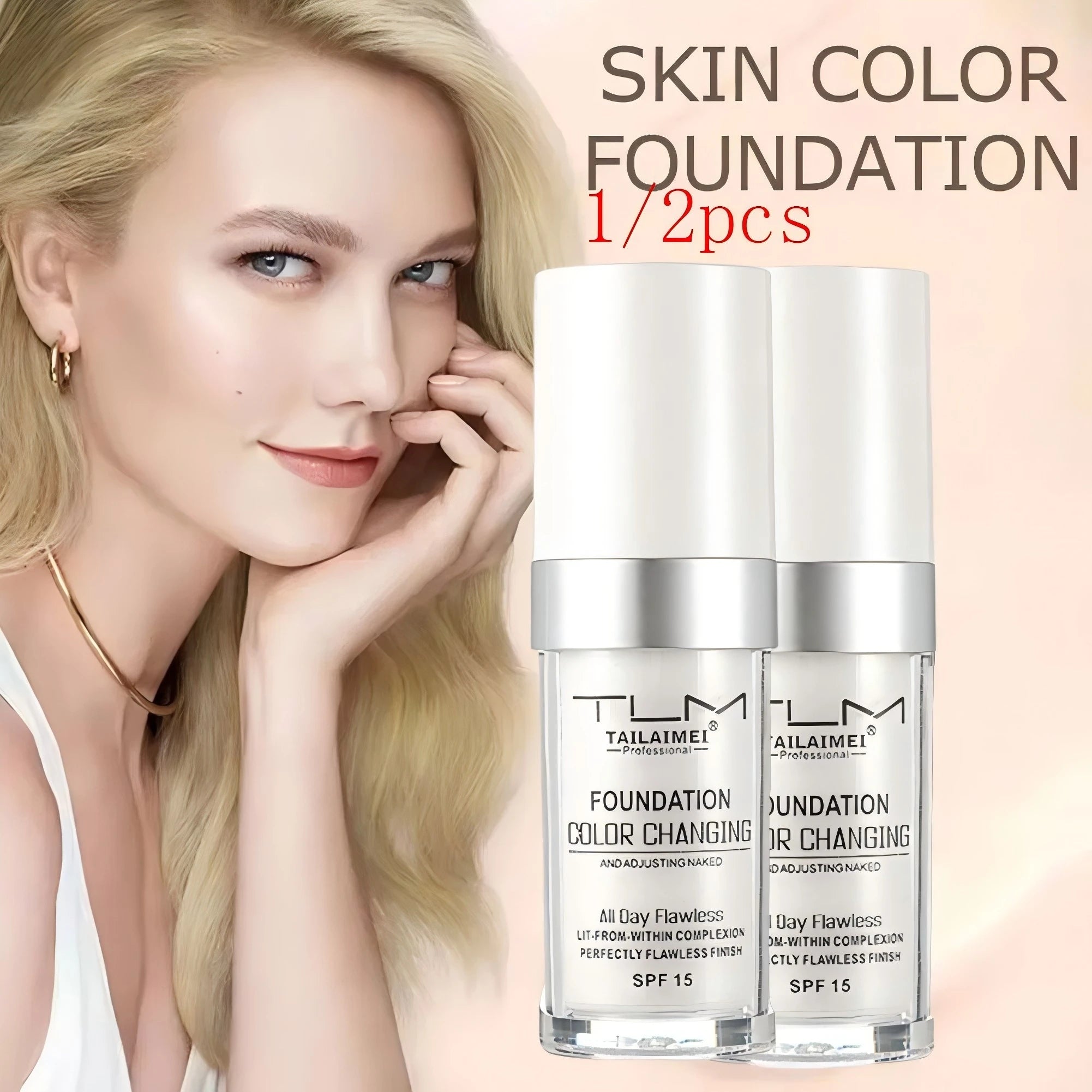 1/2PCS 30ml Tinted Moisturizer Lightweight Sheer Foundation SPF Skin Tint for Hydration Sun Protection Rejuvenating Coverage