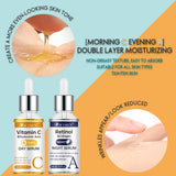 SUYARUN Day Vitamin C Night Retinol Serum - Brightening & Anti-Aging | 2-in-1 Formula for Skin Repair | All Skin Types.