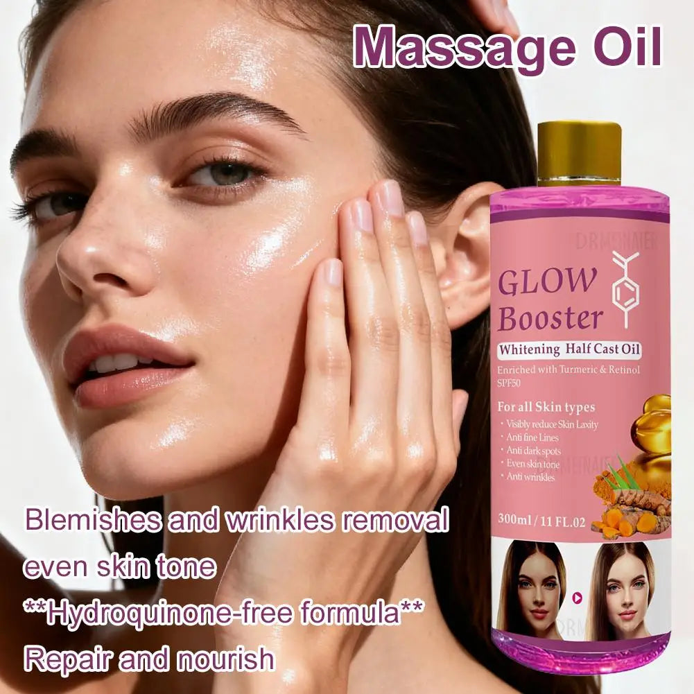 Facial Body Massage Oil Kojic Acid Whitening Serum Glow Booster Cast Oil Brightening Smoothing Body Face Skin Care Essence Oil