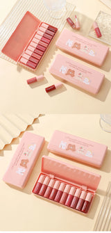 Set of 10 Shimmering Lip Glosses, Easy-To-Apply Lip Glaze, Non-Stick, Non-Fading, Moisturizing, Shiny Lip Gloss, Glass Lip Gloss with Fine Shimmer and Pearlescent Effect