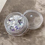 Square silver glitter nail accessories boxed, simple and sparkling, light luxury style , nail decorations