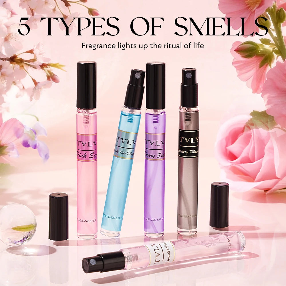 Alcohol-Free Women's Fragrance Gift Set 5Pcs Long-Lasting Fresh Scent Body Spray
