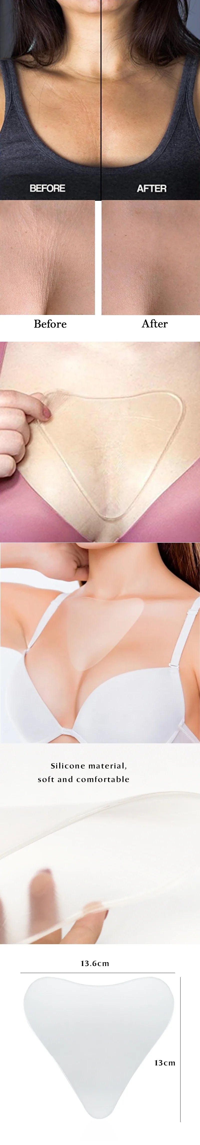 New Anti-wrinkle Chest Pads Reusable Chest Lift Patch Self-adhesive Chest Neck Pad Silicone Anti-Aging Wrinkle Remover Pad