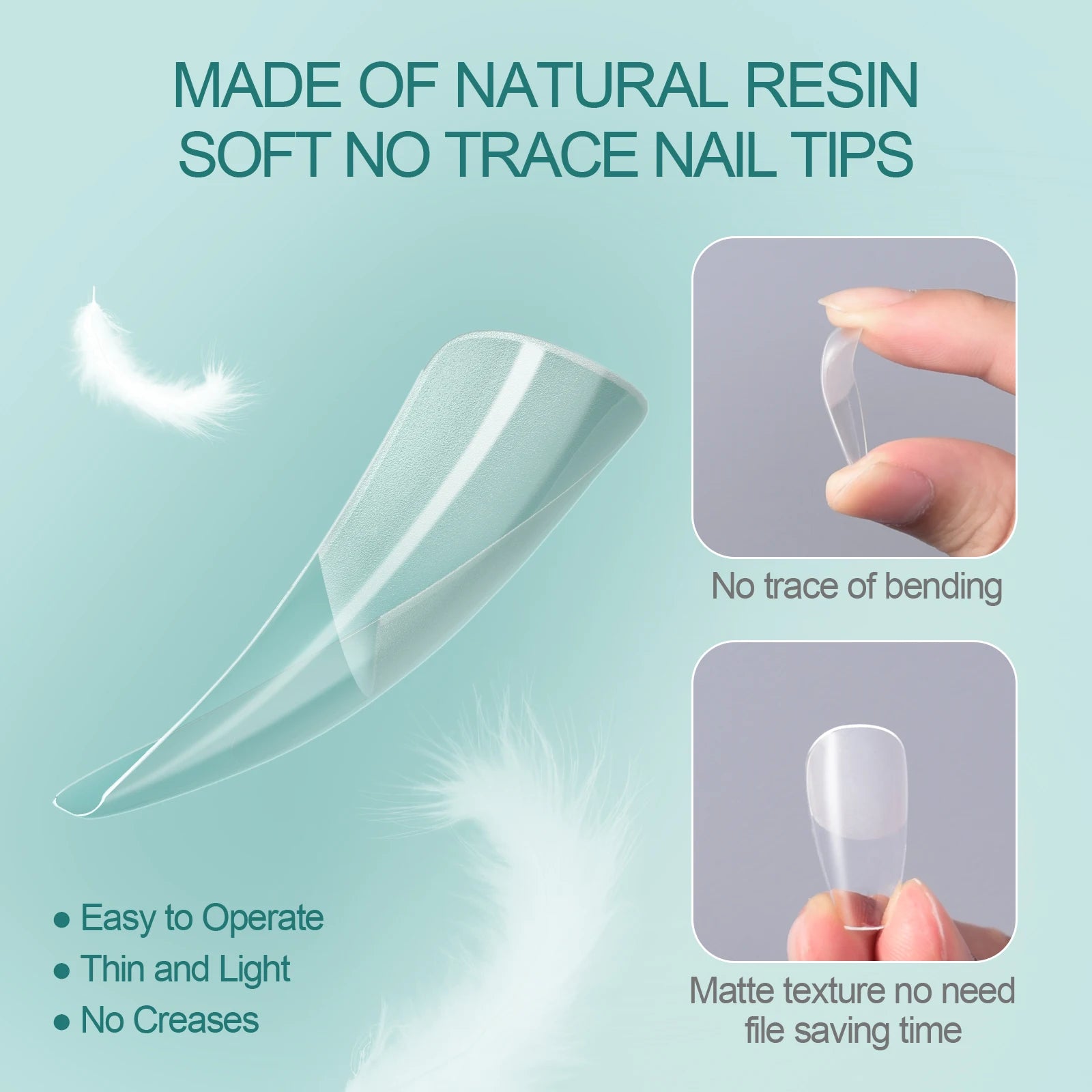 Nailpop Soft Gel Tips For Nails Acrylic Material Half Almond Artificial Nail Capsule Accessories Tool Art Salon 120pcs/box