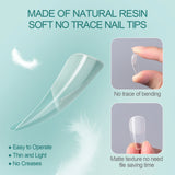 Nailpop Soft Gel Tips For Nails Acrylic Material Half Almond Artificial Nail Capsule Accessories Tool Art Salon 120pcs/box