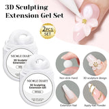 NICOLE DIARY White Non Stick Hand Extension Gel Nail Polish For 3D Shaping Carving Flower DIY Nail Art Extension Acrylic