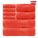 8 Piece Luxury Towel Set – Majestic Plush, Super Absorbent & Quicker-to-Dry, Thick 100% Ring Spun Cotton Towels for Bathroom, Spa & Hotel – 2 Bath, 2 Hand, 4 Washcloths