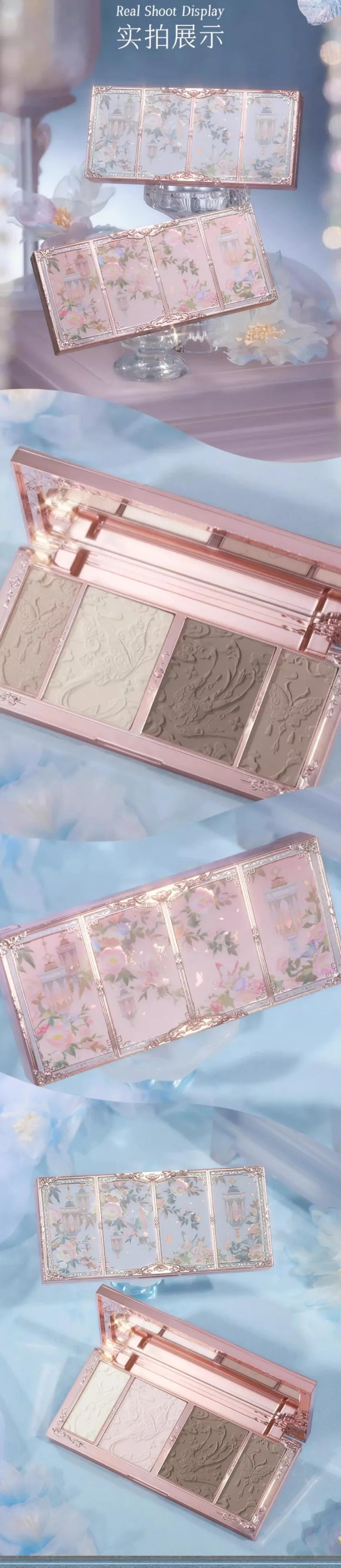 Flower Knows Makeup Butterfly Cloud Collar Collection Embossed Highlight&Contour Palette Face Powder Iluminador Contouring Kit