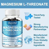Magnesium L Threonate - Focus and Memory Enhancer, Supports Nerve Function, Muscle Strength, Bone and Joint Health