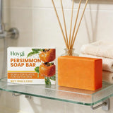 Persimmon Soap Bar for Body Odor Control, Handmade Persimmon Soap for Face and Body Wash, Gentle Smooth Deodorant Bath Soap 100g