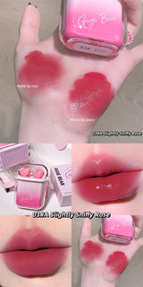 GEGE BEAR Heart-beating Water Gloss Velvet Matte Lip Glaze Combination Two-pack Mirror Matte Headphone Shaped Pendant Lip Glaze