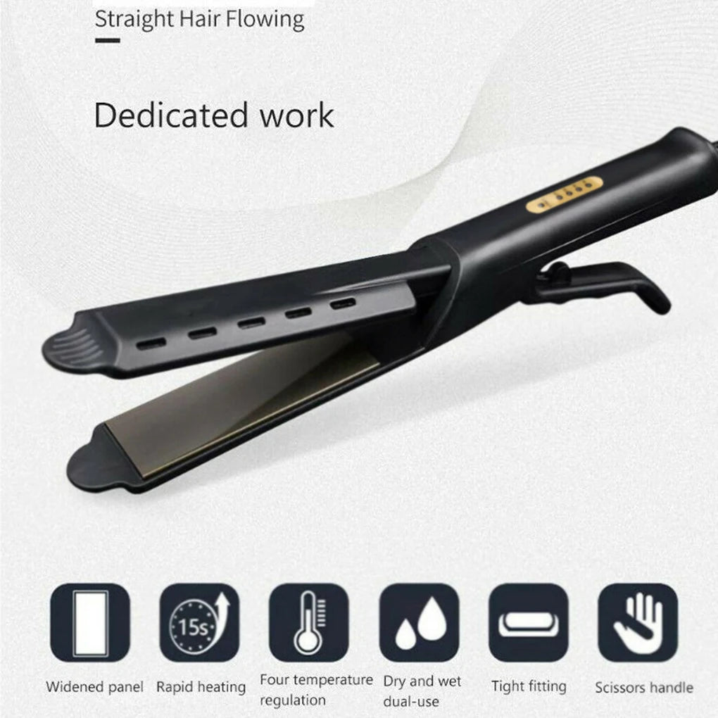 Hair Straightener Four-gear Temperature Adjustment Ceramic Tourmaline Ionic Flat Iron Hair Straightener For Women Widen Panel