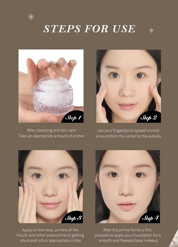 Little Angel Flower Knows Face Primer Oil control Long-Lasting Moisturizing Vegan Makeup Base Foundation Primer 50g/1.7fl.oz