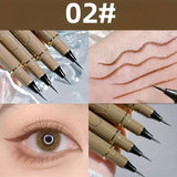 Waterproof liquid eyeliner 4 colors ultra fine tip long lasting Korean makeup easy for beginners black brown cold tea brown