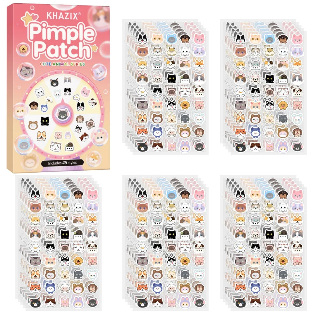 45pcs Cartoon acne patch, cute cat-shaped facial concealer acne patch, safe, non-toxic, gentle and non-irritating.