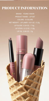 4pcs/10pcs/set Nude Lip Gloss Matte Velvet Lipstick Waterproof Long-lasting  Liquid Lipstick Women Moist Lip Tint