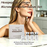 Hexapeptide Collagen Microneedle Serum Set Hydrating Facial Roller Beauty Device Pro Home Beauty Care Kit Glowing Skincare