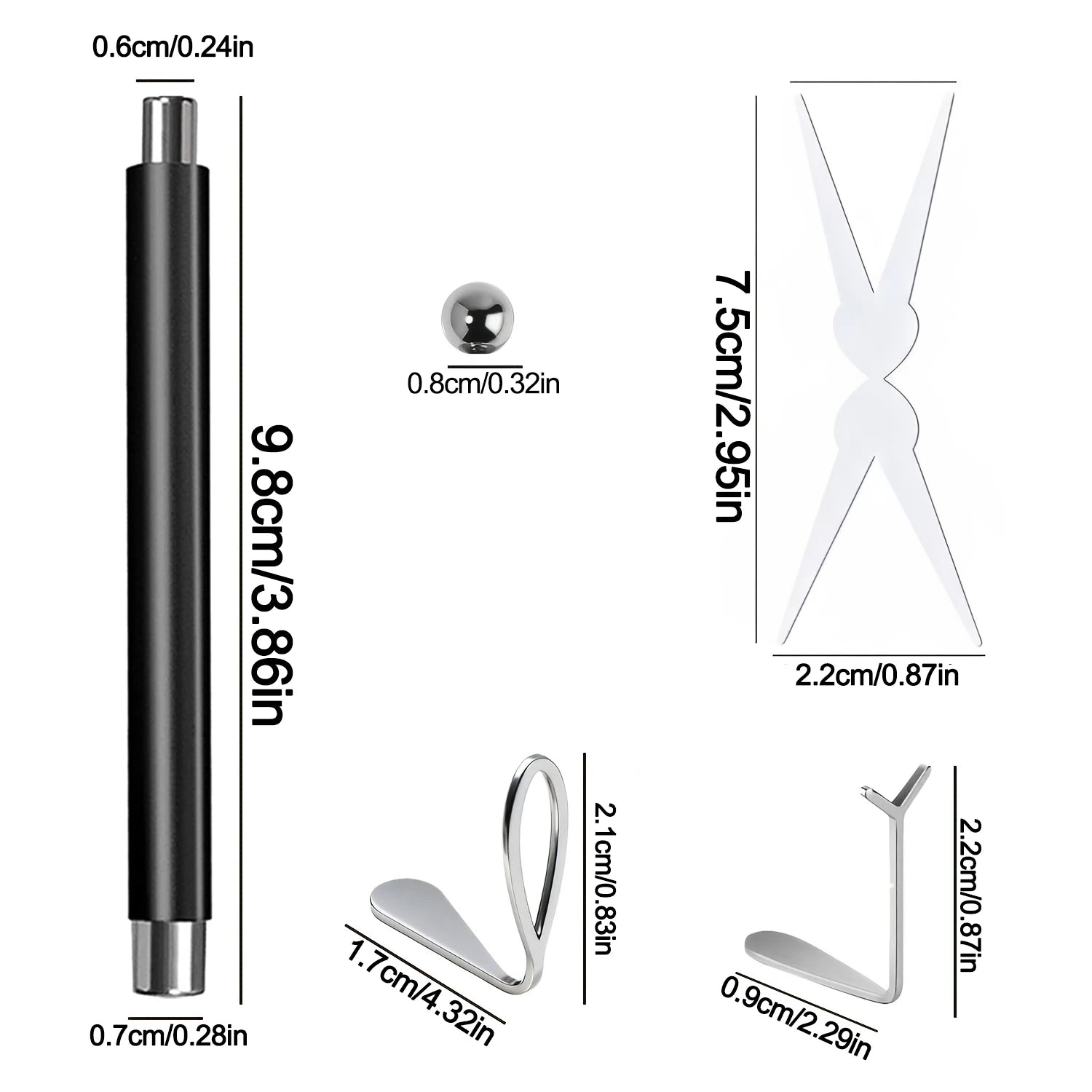 4Pcs Strong Magnetic Stick Cat Eye Set Magnet Double Headed Nail Art Cylindrical Ball Heart-shaped Hollow Cat Eye Magnet Tools