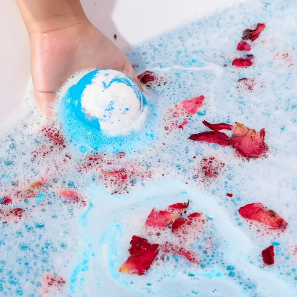 Bath Set Moisturizing Peeling Skin Care Bath Ball with Essential Oils And Bath Salts Handmade Bubble Ball Gift for Relaxing