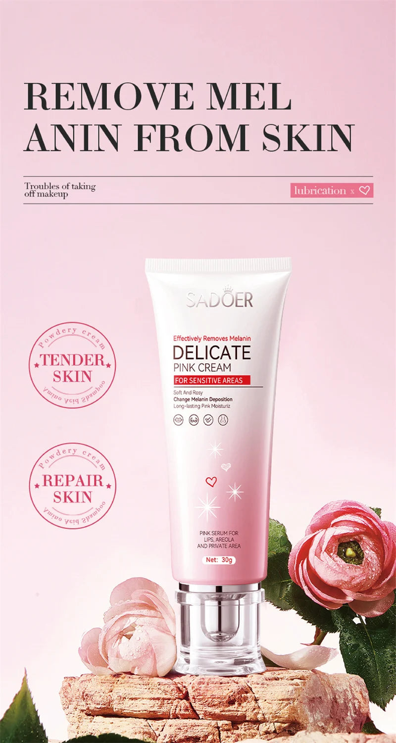 2pcs  Body Cream Lighten Melanin Pink Underarm Knees Inner Thighs Bleaching Cream Moisturizing Brightening Skin Care
