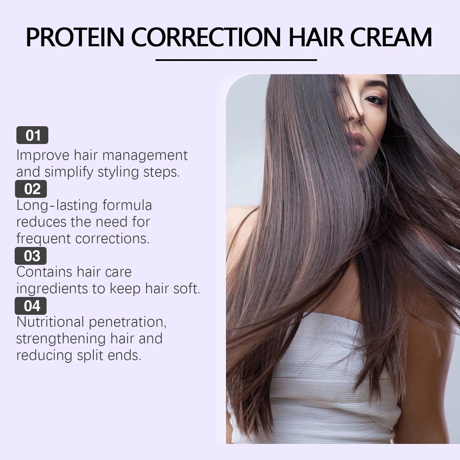Anti Frizz Straightening Hair Cream Deeply Nourish Improve Dry Split Ends Reduce Breakage Smooth Conditioner Keratin Hair Mask