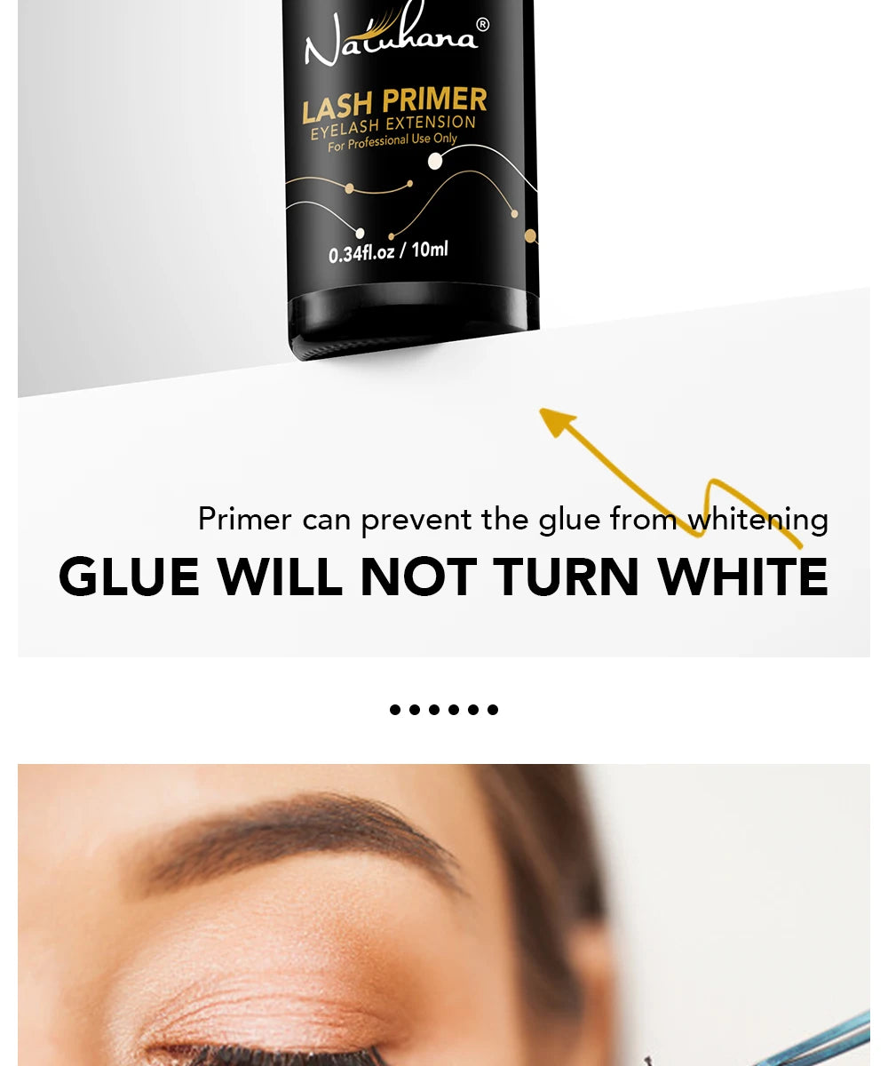 NATUHANA Premium Eyelash Extensions Glue Primer 10ml Long Lasting Fixing Agent for Professional Lash Application Makeup Tool