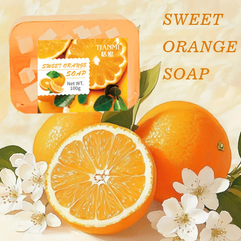 Sweet Orange Jelly Soap, Enriched with Sweet Orange and Glycerin, Deeply Cleanses the Face and Body, Hydrates and Moisturizes