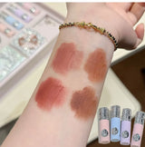 NICEKEY Pink Ballet Makeup Sets Include 4 Lip Mud,1 Blush,1 Pressed Powder,1 Eyes Palette,1 Contour Palette With Necklace Gift