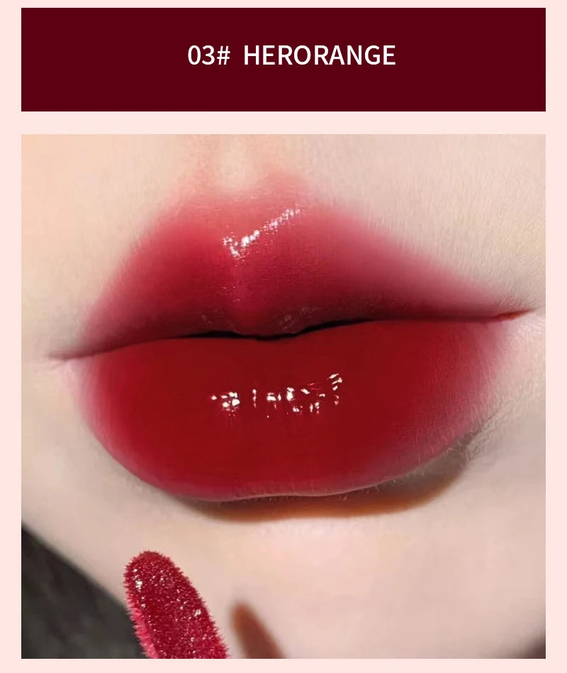 HERORANGE Light Glass-Like Lip Lacquer - Mirror Shine, Hydrating Formula; Smudge-Proof, Long-Wear, and Skin-Brightening
