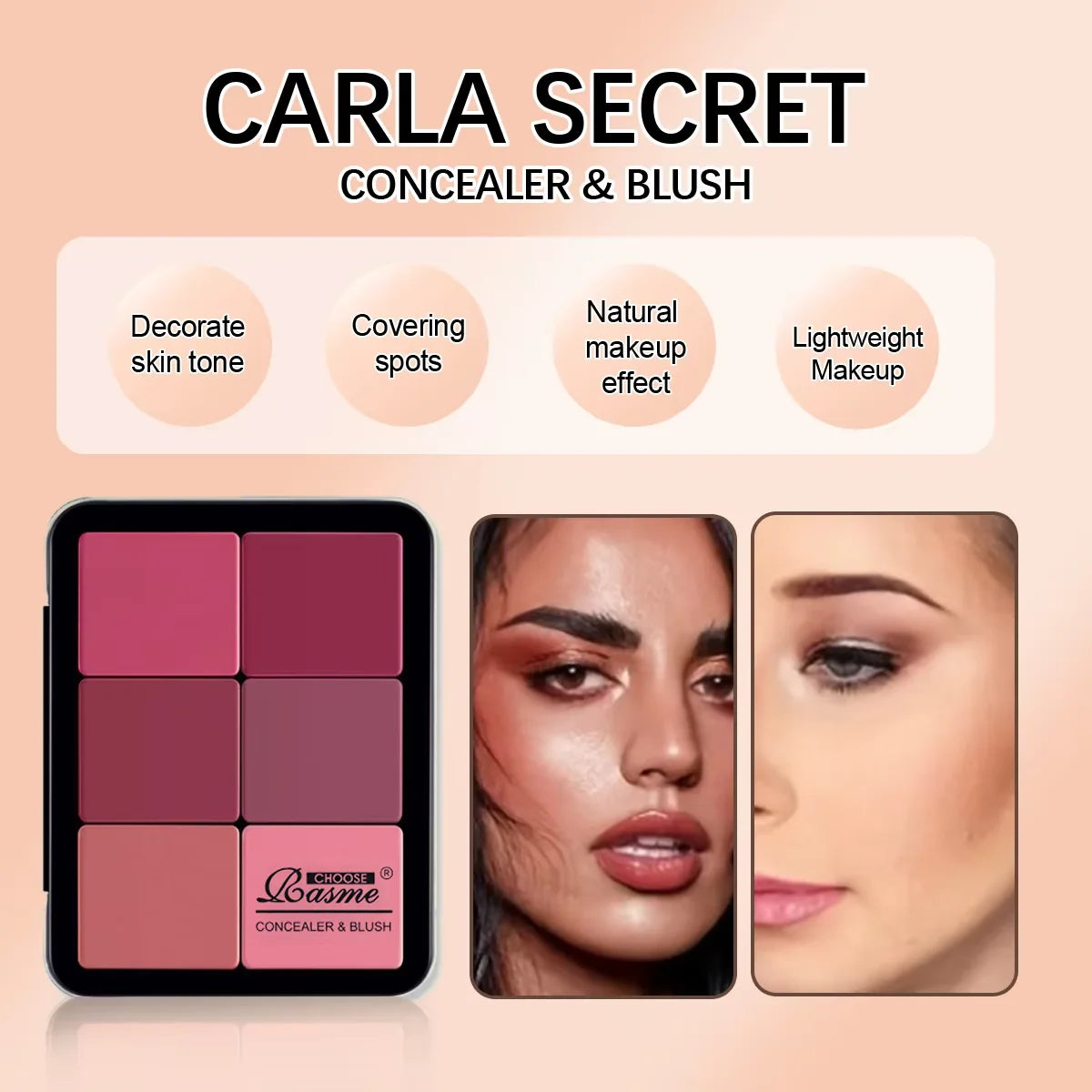 12-Color Concealer and Blush Palette Matte and Highlight Contour Makeup Rouge Palette