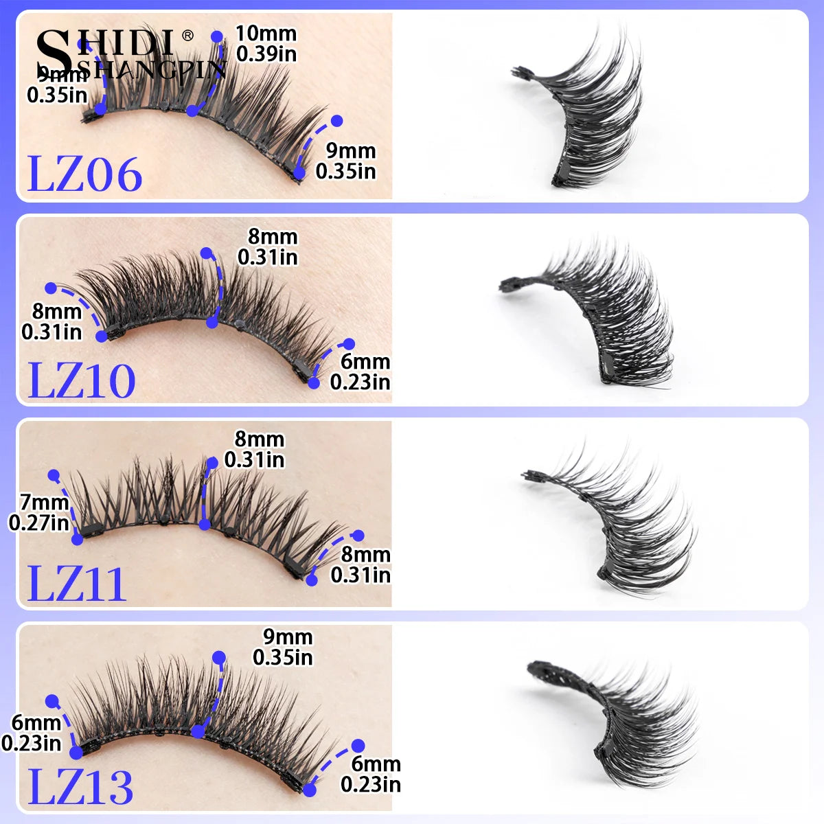 1/2 Pair Reusable Magnetic Eyelashes Tweezers Set Faux Mink Lashes Handmade 3D Natural False Eyelashes and Magnetic Tweezers Set