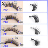 1/2 Pair Reusable Magnetic Eyelashes Tweezers Set Faux Mink Lashes Handmade 3D Natural False Eyelashes and Magnetic Tweezers Set