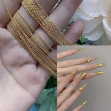 Micro Bead Chain Nail Art Decoration, Silver Gold 50cm Ball Chain for Stylish Manicures, Odorless Nail Accessory, for Hand Feet