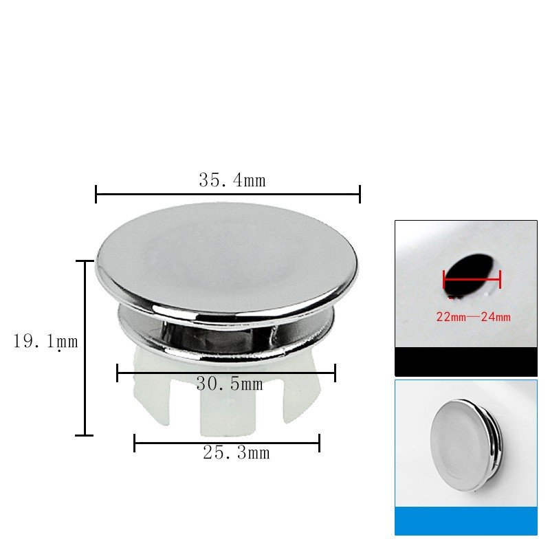 4Pcs Plastic Sink Hole Overflow Cover for Kitchen Bathroom Basin Trim Bath Drain Cap Sink Wash Basin Round Overflow Ring Plug