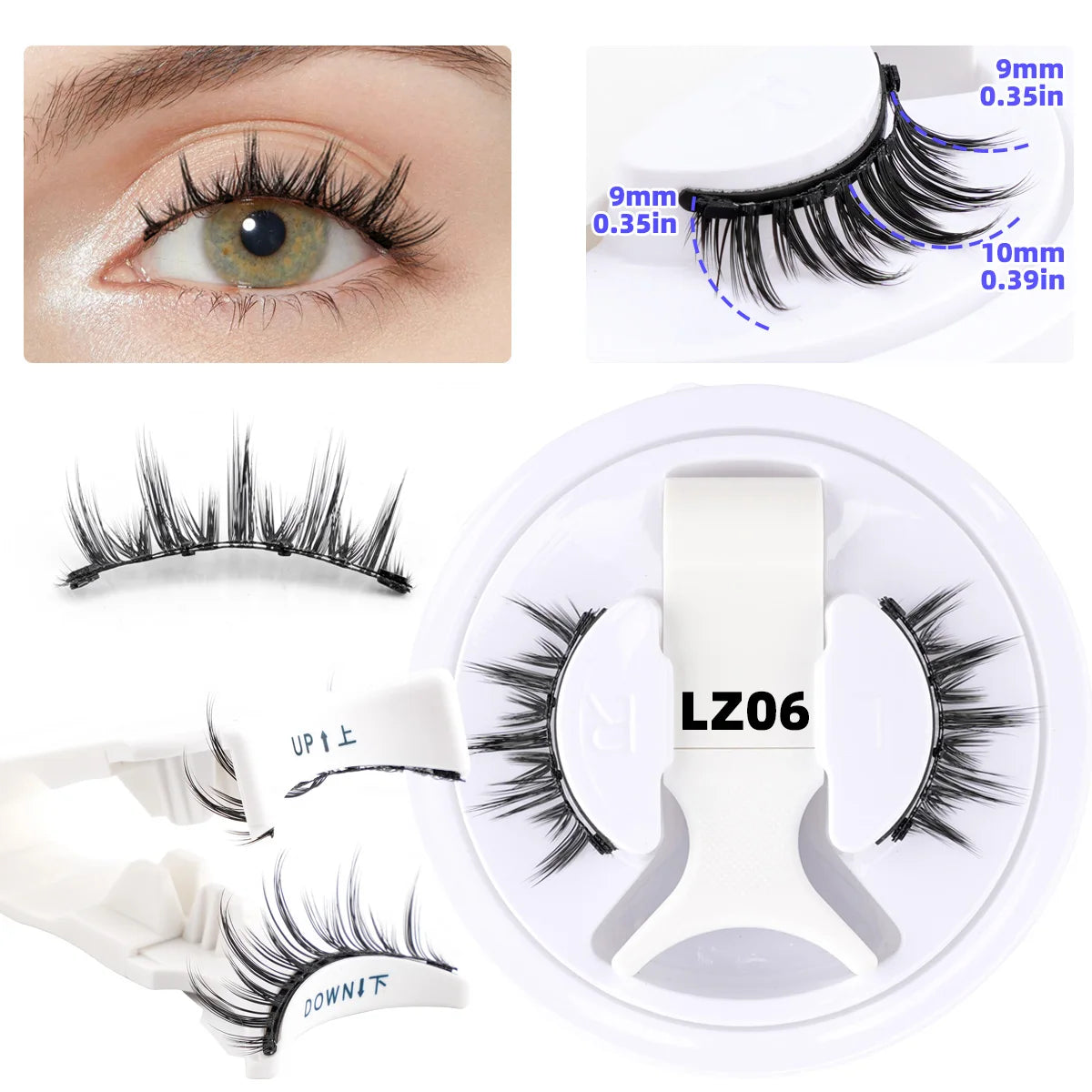 1/2 Pair Reusable Magnetic Eyelashes Tweezers Set Faux Mink Lashes Handmade 3D Natural False Eyelashes and Magnetic Tweezers Set